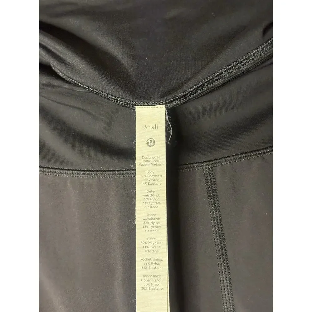 Lululemon Speed Up Lined Running Shorts Black 4” Inseam Sz 6 Tall